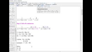 Calculus 2: M3D2 Integration with Partial fractions in Maple.