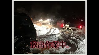 ジムニー　ランクル　深夜の雪山に謎の美女が現れた！？　北海道