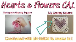 Hearts and Flowers CAL #2 | No cutting for Color Change | No Ends to Weave in | How to hack #crochet