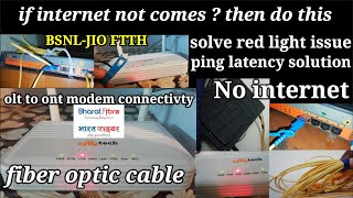 BSNL-JIO FIBER Internet not comes,red-lightissue, ping-latencysolution,BSNLFTTHNOINTERNET,fiberoptic