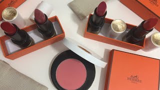 HERMÈS | Rose Hermes Silky Blush Powder - Rose Pommette | Rouge Hermes Satin Lipstick 21, 59, 66, 75