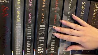 ASMR book shelf tapping and scratching | long nails | AURA ASMR