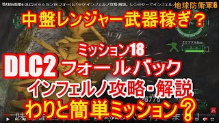 地球防衛軍6 DLC2ミッション18 フォールバック インフェルノ攻略 解説。レンジャーでインフェルノでやりました！比較的簡単かも？レンジャー武器稼ぎ EDF6