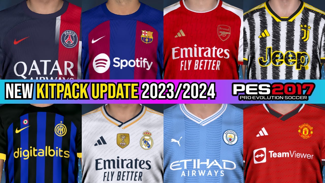 PES 2017 || NEW KITS UPDATE 2023-2024 - YouTube