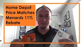 HOW TO GET HOME DEPOT TO MATCH MENARDS 11% REBATE
