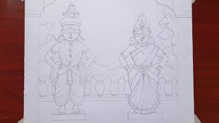 Pandurang Vitthal and Rukmini drawing, #pandurang part1