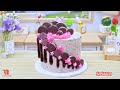 rainbow chocolate cake decorating with oreo cookies 🌈 miniature rainbow cake yummy bakery