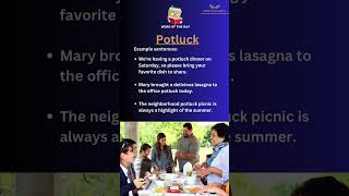 Word of the day: potluck | word meaning | example sentences #wordoftheday #learnnewwords #english