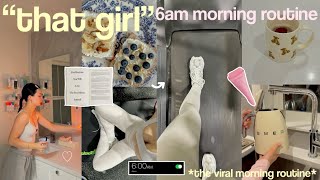 trying the 6AM "THAT GIRL" MORNING ROUTINE🧴🌱 *the viral aesthetic + productive morning routine*