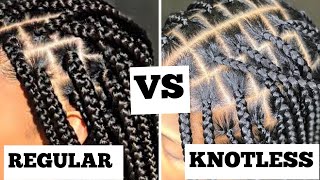 KNOTLESS BOX BRAIDS OR REGULAR BOX BRAIDS pros and cons || which one is better 🤷🏾‍♀️