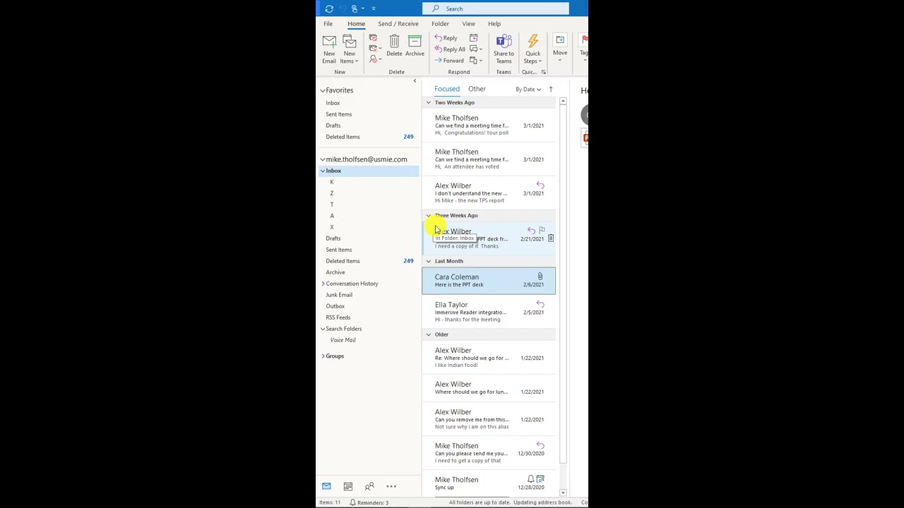 7 Microsoft Outlook Tips and Tricks in 1 minute [2021] #shorts