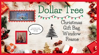 Dollar tree window frame with gift bag background ⛄