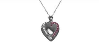 Johareez 1.11CTW Genuine Ruby .925 Sterling Silver Heart Pendant