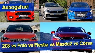 Best small car comparison: VW Polo vs Peugeot 208 vs Mazda2 vs Opel Corsa vs Ford Fiesta