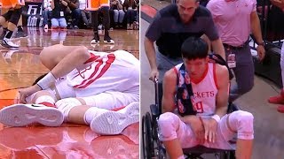 Zhou Qi scary injury | Rockets vs Sharks