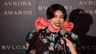 モデル・森星がブルガリイベントに派手なロングドレスで登場！＜BVLGARI AVRORA AWARDS 2018＞