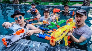 LTT Game Nerf War : Couple Warriors SEAL X Skill Nerf Guns Go Swimming In Villa Fight Rocket Crazy