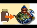 DIY Peacock Design Kettle | Glass Jar Transformation