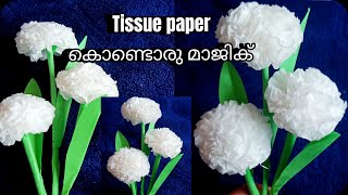 simple tissue paper flowers / tissue paper കൊണ്ടൊരു കിടിലൻ flower