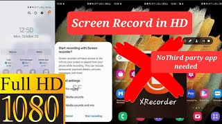 How To Screen Record on your Galaxy 23 Ultra : One UI 5.1 in HD : No Third-party app needed