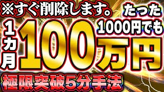 手法のあわせ技で1000円エントリーでも1ヶ月100万超えの利益を目指せる順張りでハイローを極限突破5分手法【バイナリー　バイナリー必勝法】【投資　FX】