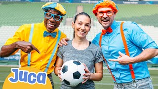 Juca e Blippi Visitam um Estádio de Futebol! | 1 HORA DE JUCA! | Blippi Brasil | Vídeos Educativos