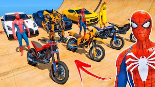 HOMEM ARANHA SALTO DA RAMPA COM CARROS - GTA V