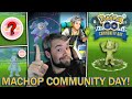 SHINY MACHOP COMMUNITY DAY! WE GOT A VERY RARE HUNDO! (Pokemon GO)