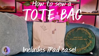 🧵TUTORIAL FOR A FIVE-POCKET TOTE BAG WITH A LINING, MAGNETIC BUTTON, AND IPAD SLEEVE. ✂️ SUB ENG