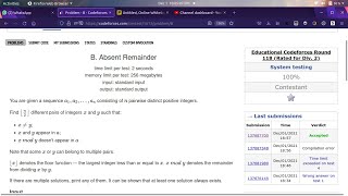 Educational Codeforces Round 118 (Rated for Div. 2) | B. Absent Remainder