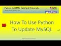 How To Use Python To Update MySQL
