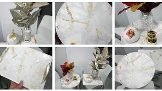 Cómo hacer bandejas efecto mármol 🌸 Bandejas decorativas en mármol