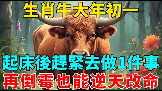 60年一次，就在大年初一！屬牛人，起床後趕緊去做1件事，再倒霉也能逆天改命！【禅悟】#生肖 #運勢 #風水 #財運#命理