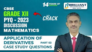 CBSE 12 Mathematics 2023 PYQ's | Application of Derivatives | Important Case Study 4 Marks PYQ's - 2