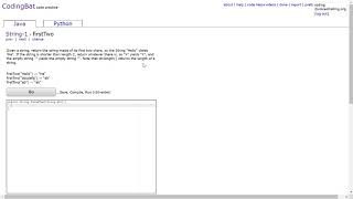 String-1 (firstTwo) Java Tutorial || Codingbat.com