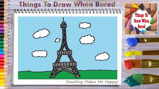 How To Draw The Eiffel Tower Step By Step ( How To Draw A Simple Eiffel Tower )