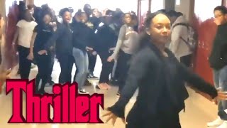 Teacher teaches students to dance "Thriller" - Michael Jackson