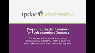 Preparing English Learners for Postsecondary Success (Webinar)