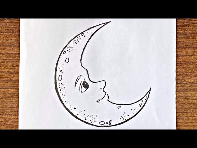 Crescent Moon Face Sketch