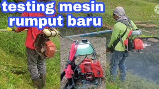 TESTING MESIN RUMPUT BARU OGAWA // testing new lawn mower