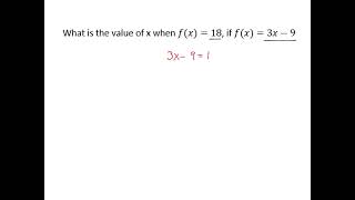 Using Function Notation - solve for x