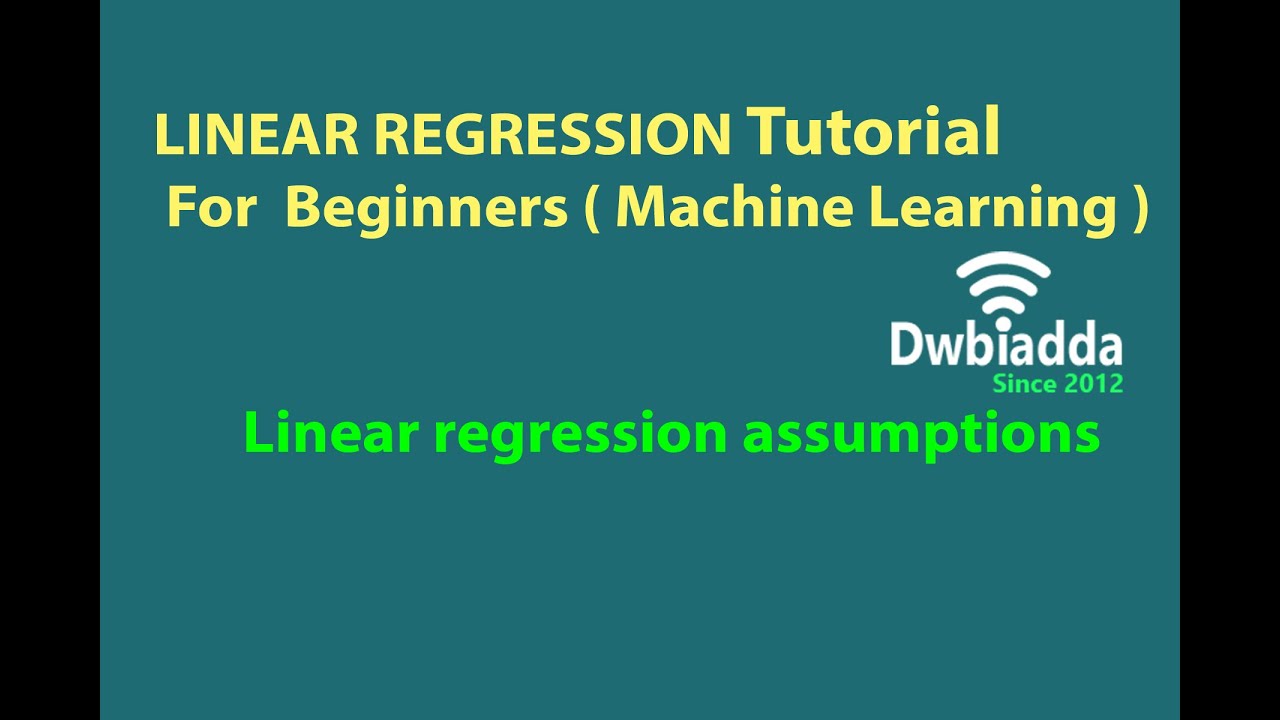 Linear Regression Assumptions | Linear Regression ML Tutorial - YouTube