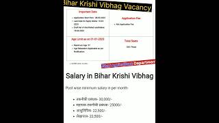 Bihar Krishi Vibhag Recruitment 2023 @saonlinesolution