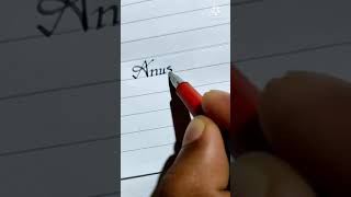 anushka - name in beautiful handwriting | Calligraphy style | #shorts #englishwriting