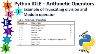 INF1511 - Arithmetic Operators - Truncating division and Modulo operator