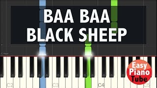 Baa Baa Black Sheep - Easy Piano Lesson for Beginners (Tutorial)