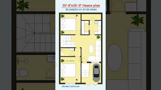 20x35 west face  plan, 20 by 35 house design 20*35 ghar ka naksha #shorts #viral #floorplan #vastu