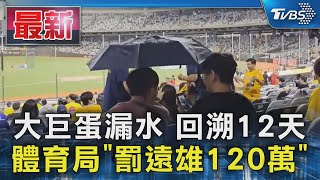 大巨蛋漏水 回溯12天 體育局「罰遠雄120萬」｜TVBS新聞 @TVBSNEWS01