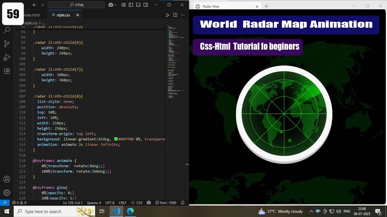 World Map Radar Animation Using Css And Html Coding Pure Css And