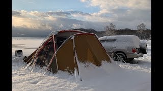 冬の猪苗代湖で完ソロ雪中キャンプ前編